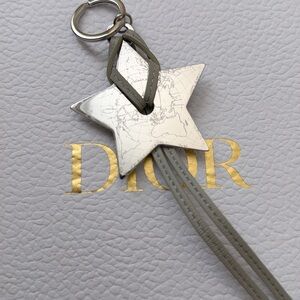Dior Star Keychain/Bag Charm with Gray Strap